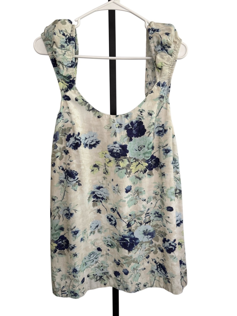 Free People Wildflower Printed Mini White Blue Babydoll Dress Boho Cottagecore - Picture 3 of 12